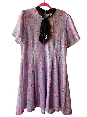 NWT Pusheen X Unique Vintage Tie-neck Dress